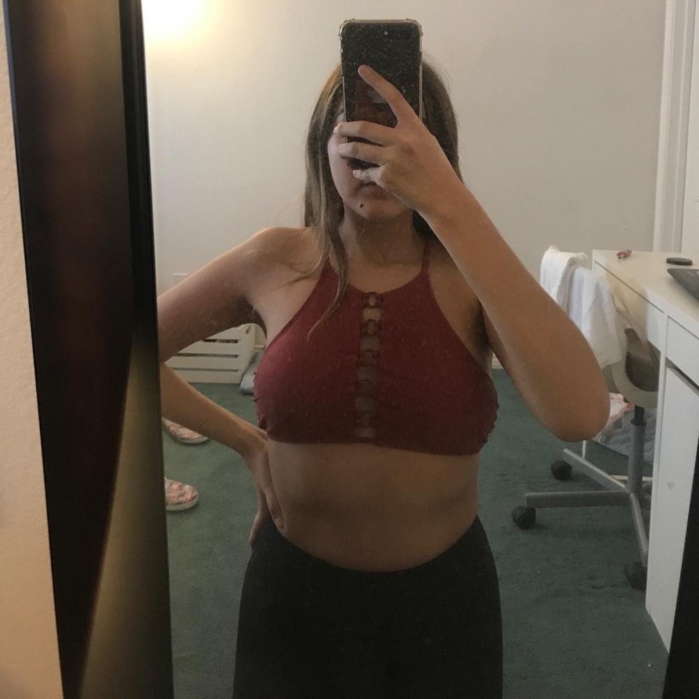 High neck bathing suit top